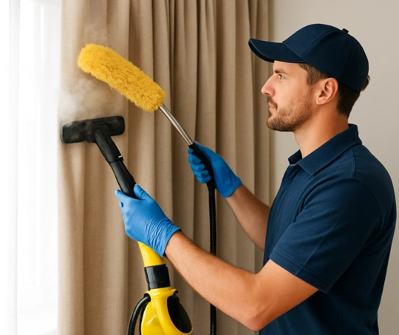 Trusted drapes cleaning technician Matty Curtain Cleaning kangaroo-point QLD