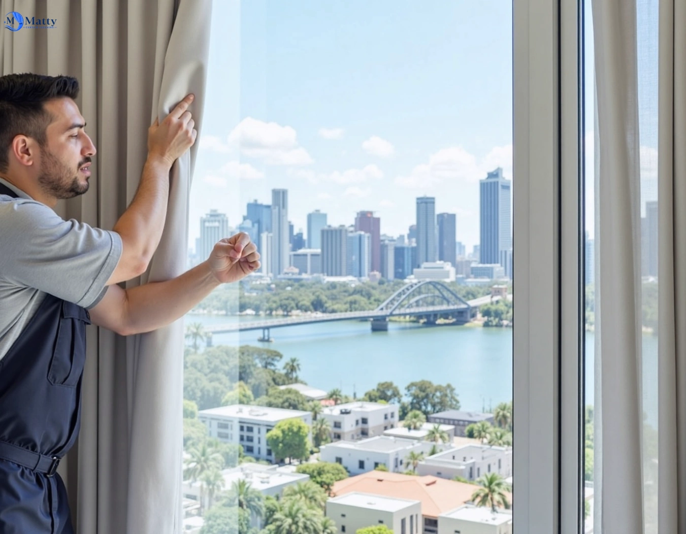 Professional curtain steam cleaning service kangaroo-point QLD by Matty Curtain Cleaning